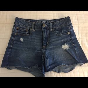 Ripped Blue Jean Shorts